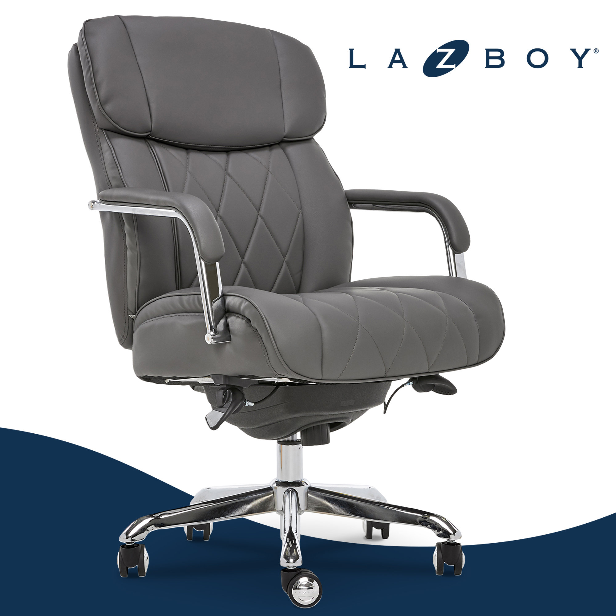 La-Z-Boy Sutherland Quilted Leather Executive Office Chair with